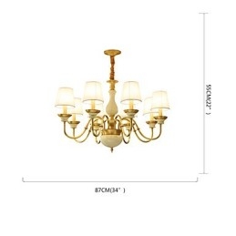 Lampadario decorativo in ottone e giada