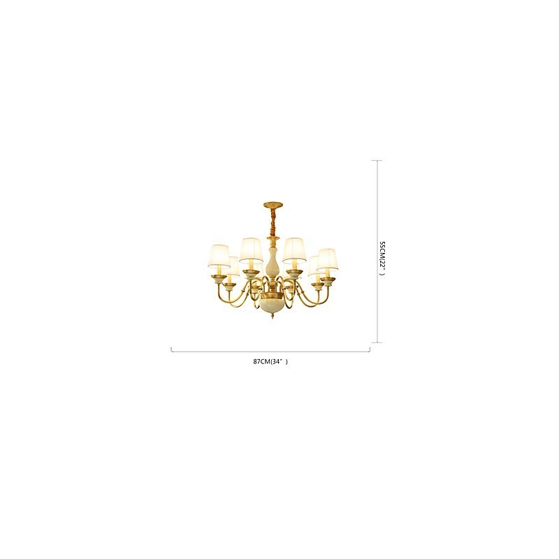 Lampadario decorativo in ottone e giada