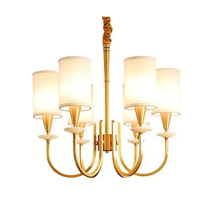 Lampadario in ottone con decorazione in giada