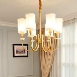 Lampadario in ottone con decorazione in giada