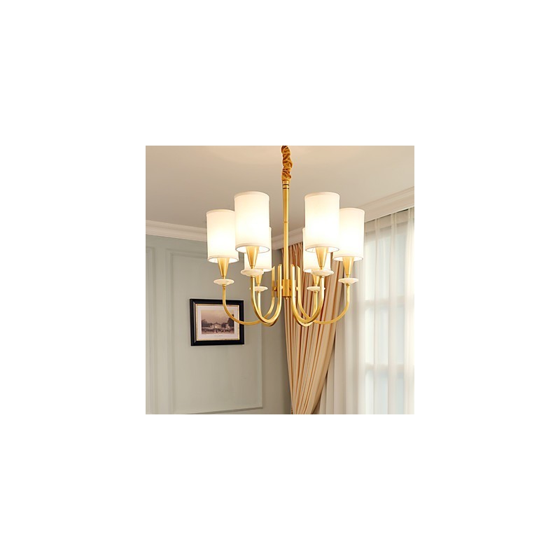 Lampadario in ottone con decorazione in giada
