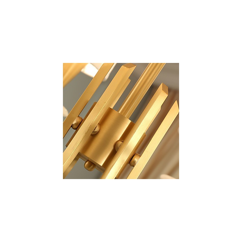 Lampadario in ottone con decorazione in giada