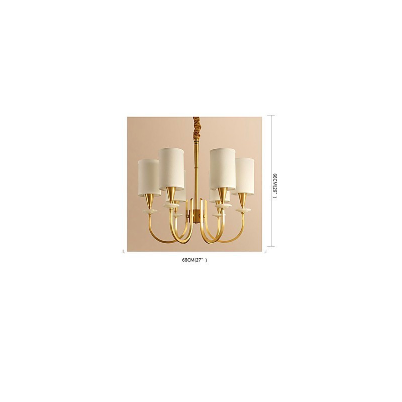 Lampadario in ottone con decorazione in giada