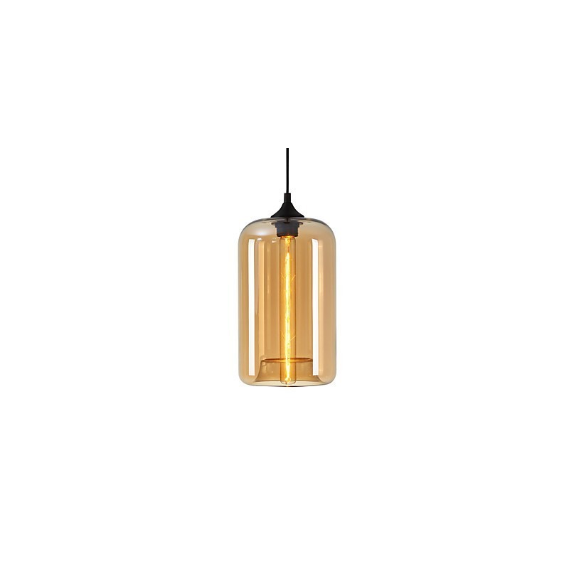 Lampadario a sospensione design bottiglia minimalista in ferro dipinto 1 luce