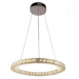 Lampadario a sospensione moderno in cristallo ad anello dimmerabile con telecomando 60 cm