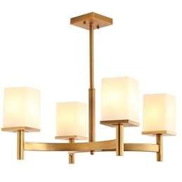 Lampadario moderno artistico mini 1 livello 4 lampadine E27 metallo vetro