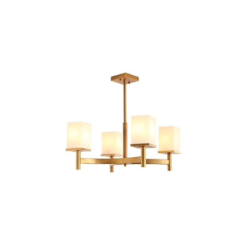 Lampadario moderno artistico mini 1 livello 4 lampadine E27 metallo vetro