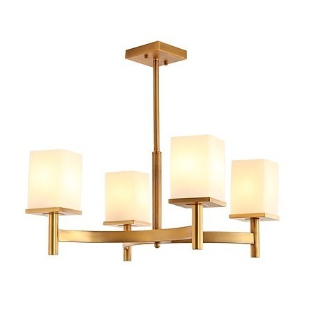 Lampadario moderno artistico mini 1 livello 4 lampadine E27 metallo vetro