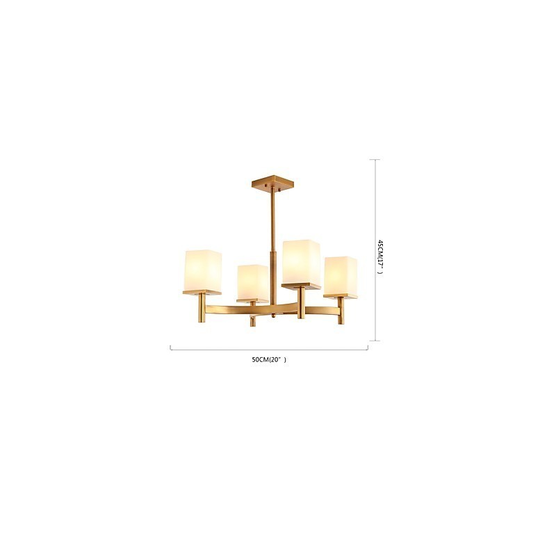 Lampadario moderno artistico mini 1 livello 4 lampadine E27 metallo vetro