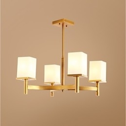 Lampadario moderno artistico mini 1 livello 4 lampadine E27 metallo vetro
