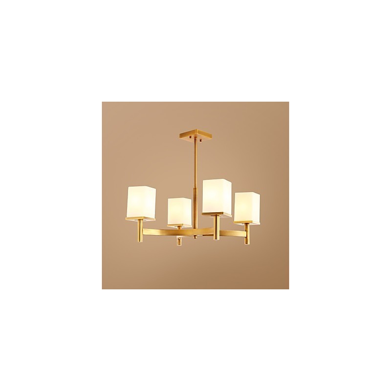 Lampadario moderno artistico mini 1 livello 4 lampadine E27 metallo vetro