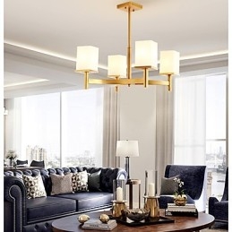 Lampadario moderno artistico mini 1 livello 4 lampadine E27 metallo vetro