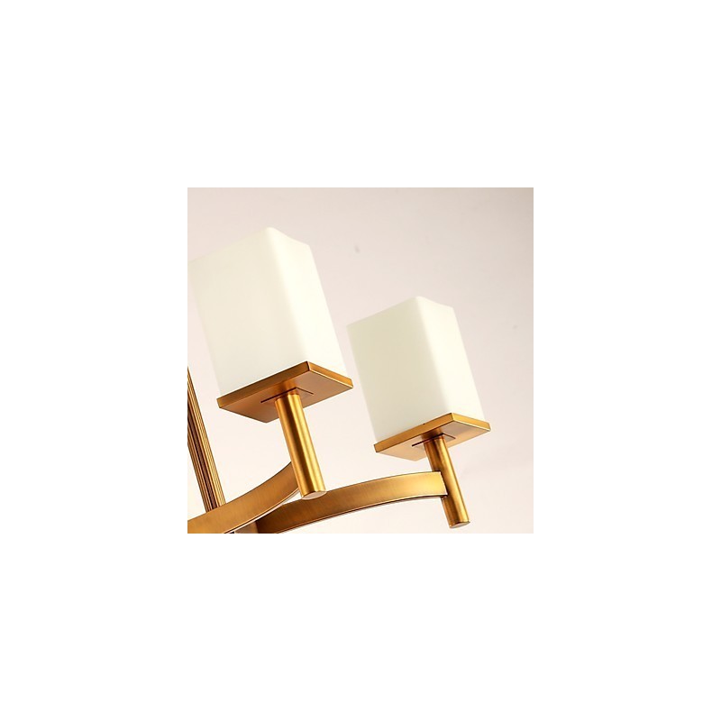 Lampadario moderno artistico mini 1 livello 4 lampadine E27 metallo vetro