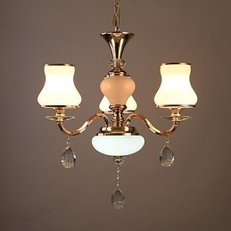 Lampadario moderno contemporaneo in metallo e cristallo, finitura galvanosteggiata, 3 luci E12/E14