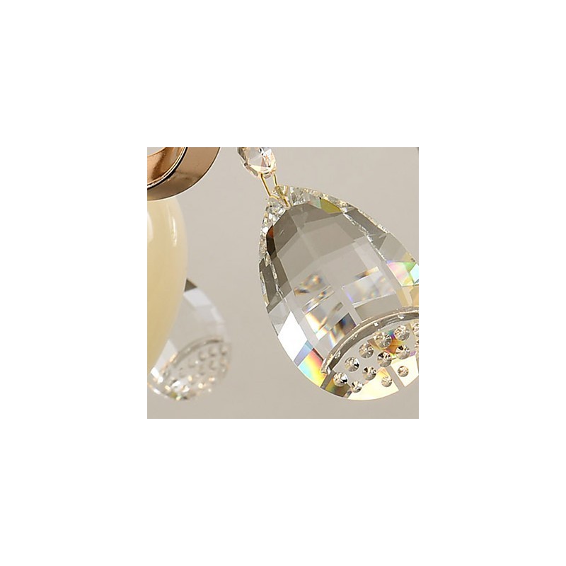 Lampadario moderno contemporaneo in metallo e cristallo, finitura galvanosteggiata, 3 luci E12/E14