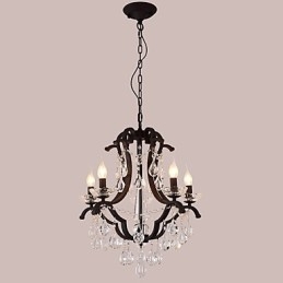 Lampadario in cristallo a 5 luci moderno classico rustico vintage retrò con lanterna e tamburo