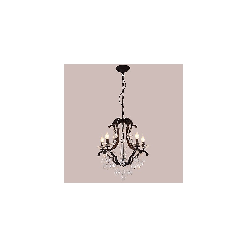 Lampadario in cristallo a 5 luci moderno classico rustico vintage retrò con lanterna e tamburo