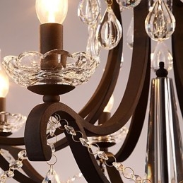 Lampadario in cristallo a 5 luci moderno classico rustico vintage retrò con lanterna e tamburo