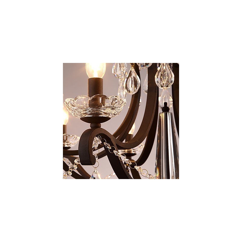 Lampadario in cristallo a 5 luci moderno classico rustico vintage retrò con lanterna e tamburo
