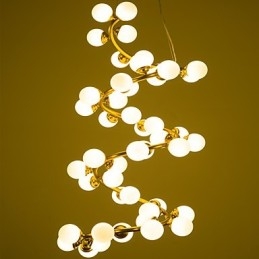 Lampadario artistico personalizzato in vetro e metallo, LED G4, 110 cm
