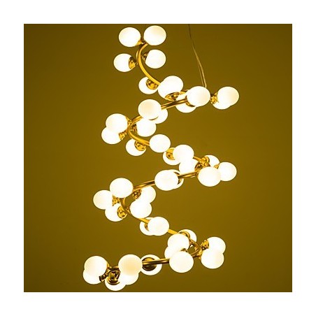 Lampadario artistico personalizzato in vetro e metallo, LED G4, 110 cm