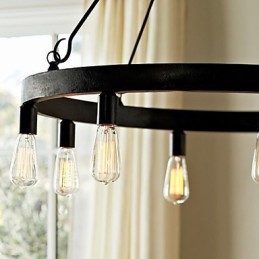 Lampadario a sospensione in ferro stile retrò 8 luci