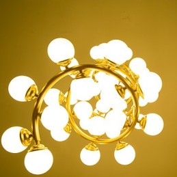 Lampadario artistico personalizzato in vetro e metallo, LED G4, 110 cm