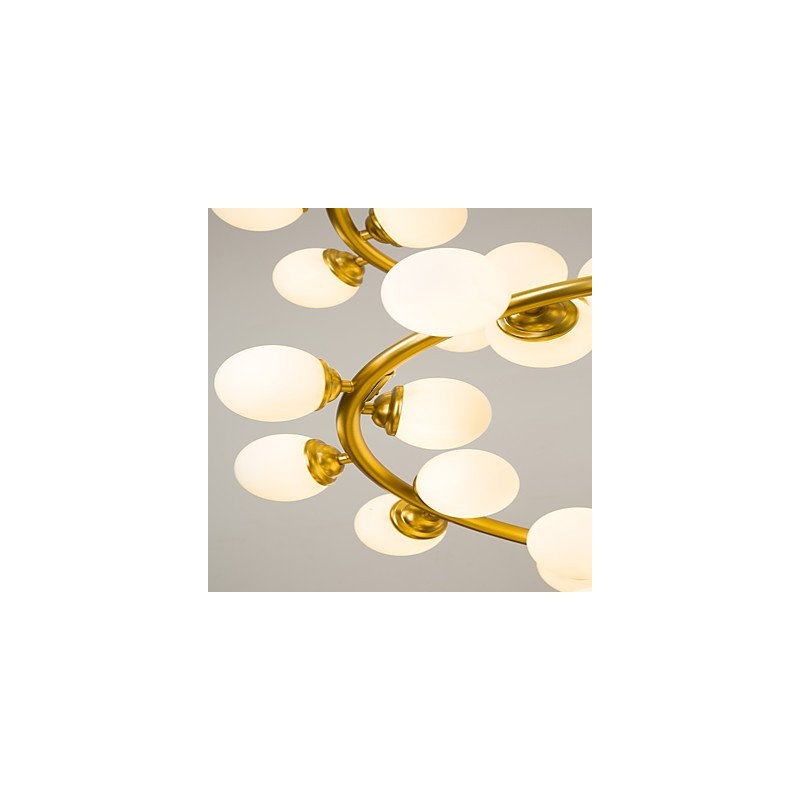 Lampadario artistico personalizzato in vetro e metallo, LED G4, 110 cm
