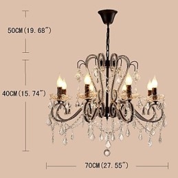 Lampadario a 8 luci in cristallo moderno contemporaneo rustico vintage retrò classico