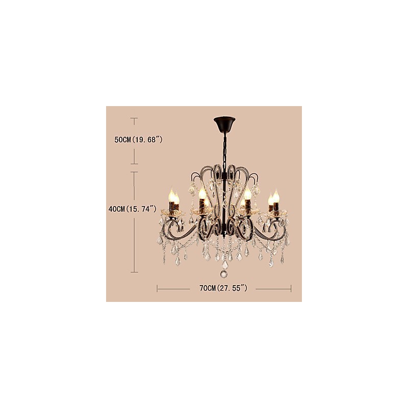 Lampadario a 8 luci in cristallo moderno contemporaneo rustico vintage retrò classico
