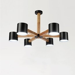 Lampadario vintage in metallo con finitura verniciata, 6 luci E26/E27