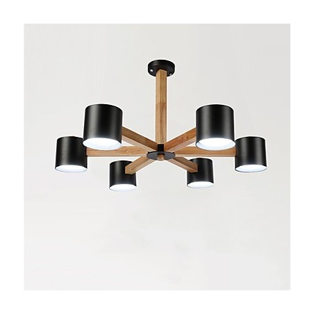 Lampadario vintage in metallo con finitura verniciata, 6 luci E26/E27