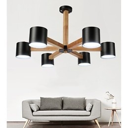 Lampadario vintage in metallo con finitura verniciata, 6 luci E26/E27