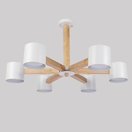 Lampadario vintage in metallo con finitura verniciata, 6 luci E26/E27