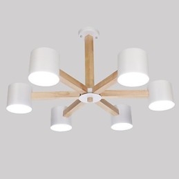 Lampadario vintage in metallo con finitura verniciata, 6 luci E26/E27