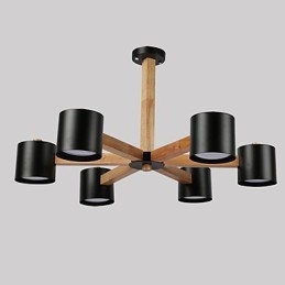 Lampadario vintage in metallo con finitura verniciata, 6 luci E26/E27
