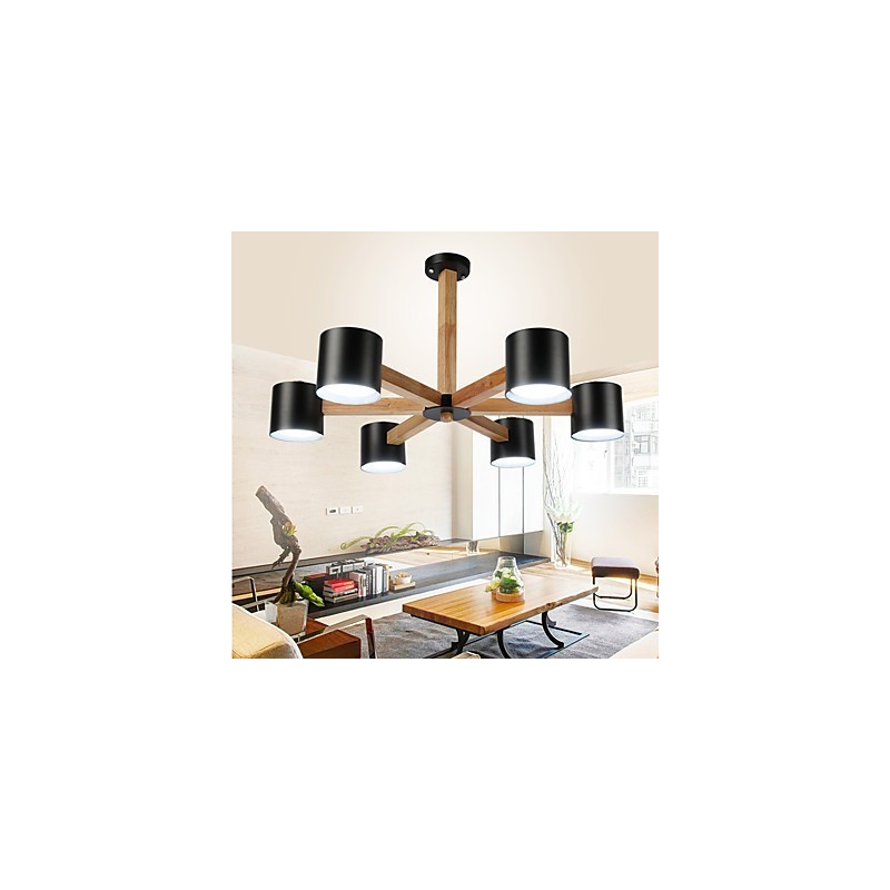 Lampadario vintage in metallo con finitura verniciata, 6 luci E26/E27