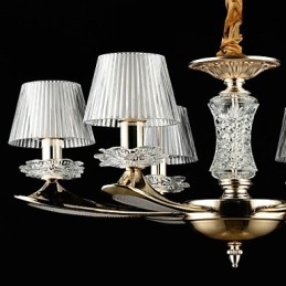 Lampadario tradizionale/classico in lega di zinco con cristalli, 6 lampadine E12/E14, 65 cm