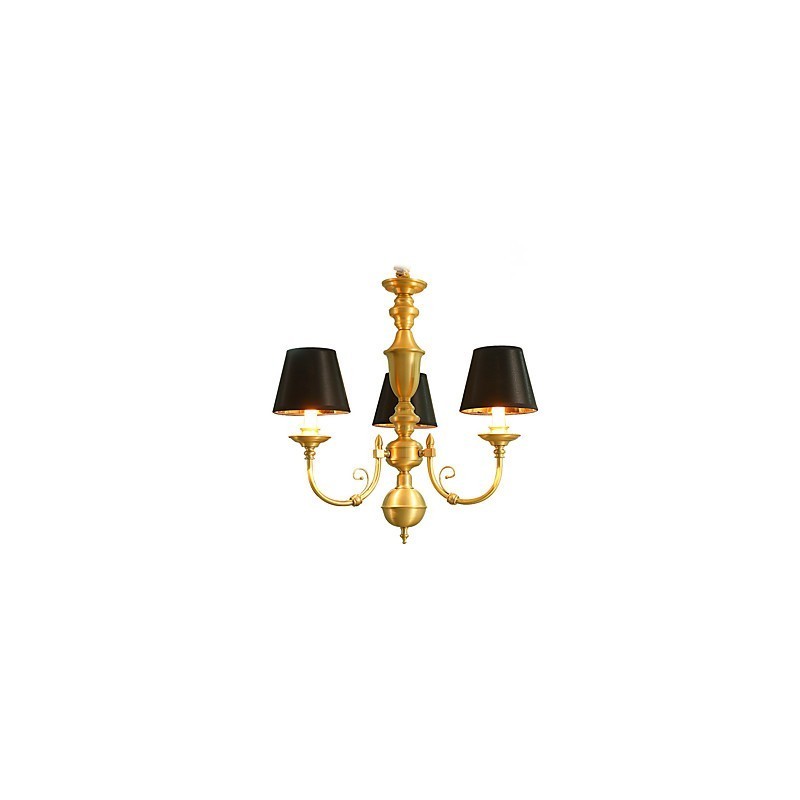 Lampadario classico country in ottone mini 3 lampadine