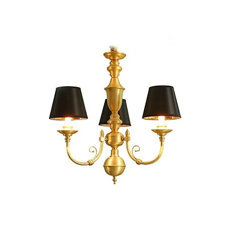 Lampadario classico country in ottone mini 3 lampadine