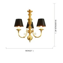 Lampadario classico country in ottone mini 3 lampadine