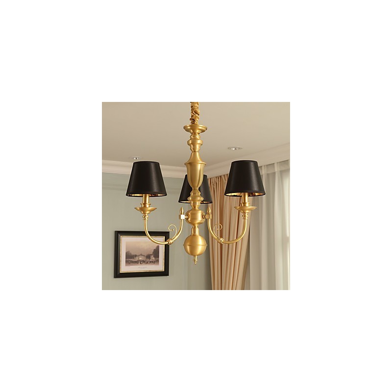 Lampadario classico country in ottone mini 3 lampadine