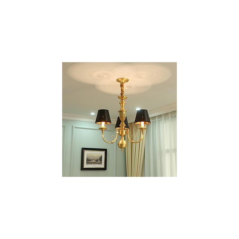 Lampadario classico country in ottone mini 3 lampadine