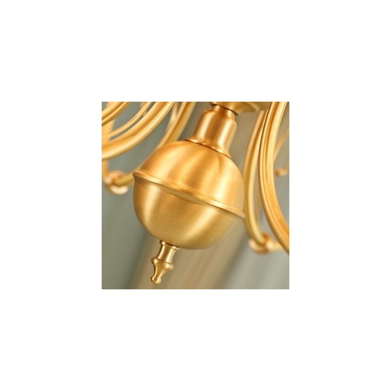 Lampadario classico country in ottone mini 3 lampadine