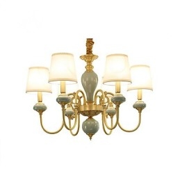 Lampadario classico country in ottone mini stile, 6 lampadine, E12/E14