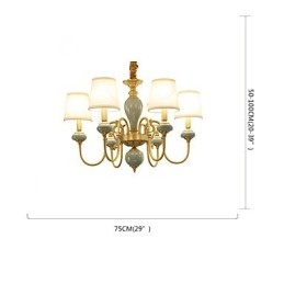 Lampadario classico country in ottone mini stile, 6 lampadine, E12/E14