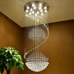 Lampadario a sospensione moderno in cristallo a 3 livelli con 15 lampadine GU10 LED