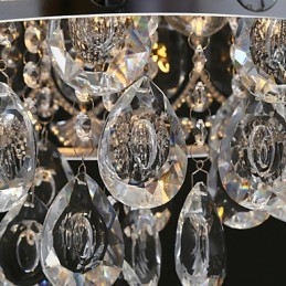 Lampadario moderno in cristallo trasparente con 4 luci cromato