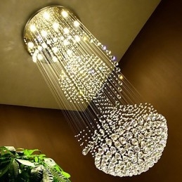 Lampadario a sospensione moderno in cristallo a 3 livelli con 15 lampadine GU10 LED
