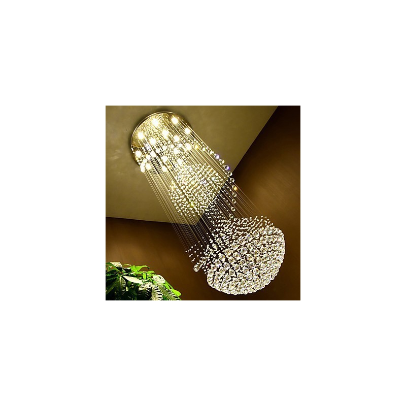 Lampadario a sospensione moderno in cristallo a 3 livelli con 15 lampadine GU10 LED